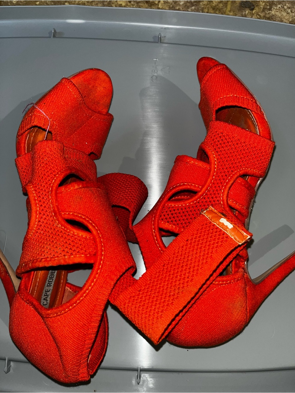 Cape Robbin Vibrant Red Cutout Knit Heels